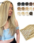 Indian Remy Human Hair Seamless Weft Clip In Hair Extension
