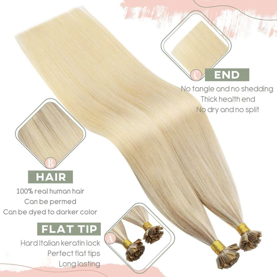 Indian Remy Flat Tip Hair Extension ivyfreehair