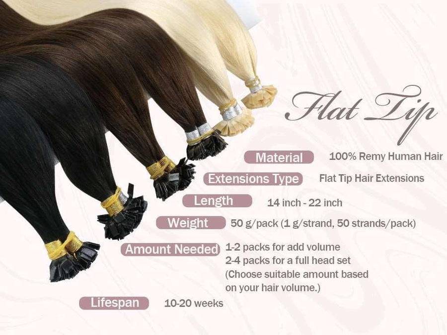 Indian Remy Flat Tip Hair Extension ivyfreehair