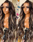 Lace Front Chocolate Brown With Peek A Boo Blonde Highlights Lace Front Body Wave Wig Beyoncé ivyfreehair